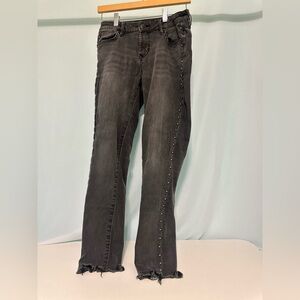 Dear John Studded Charcoal Studded Distressed Dark Grey Comfort Skinny Jeans